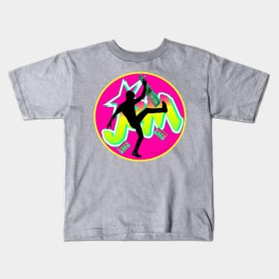 Be a Star with Neon Pink & Yellow Girly JEM | Rock On 80s Synthwave style Kids T-Shirt